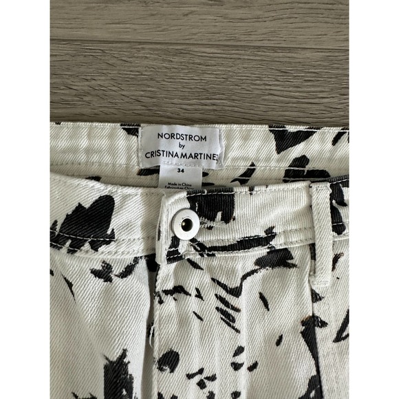 CRISTINA MARTINEZ GENDER INCLUSIVE ABSTRACT PRINT DENIM JEANS - Picture 9 of 16